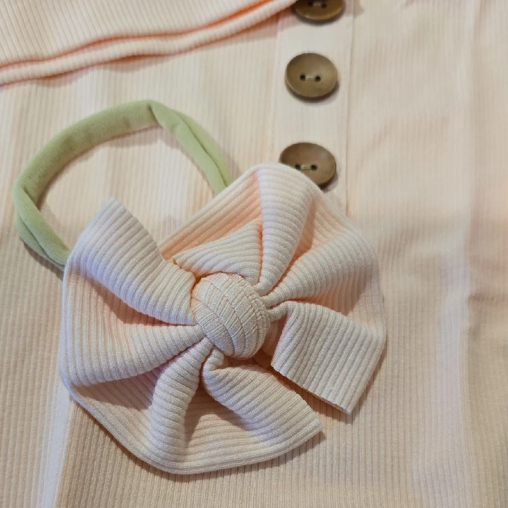 Caden Lane Peach Buttoned Sleep Sack - Picture 6 of 8